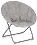 Scaun pentru gradina pliabil gri din metal si poliester, Luna Bizzotto