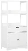 Dulap multifunctional Kleankin cu rafturi, MDF, 60x30x122.5 cm, Alb | Aosom Romania