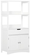 kleankin Dulap multifunctional cu rafturi, MDF, 60x33x122.5 cm, Alb | Aosom Romania