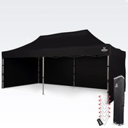 Cort de nunta 4x8m - cu 3 pereți - Negru