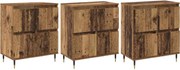 vidaXL Dulap de depozitare 3 pcs Lemn vechi 60 x 35 x 70 cm