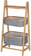 Wenko Raft din bambus cu 1 raft și 2 coșuri Bahari, 91 x 34 x 44 cm