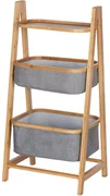 Wenko Raft din bambus cu 1 raft și 2 coșuri Bahari, 91 x 34 x 44 cm