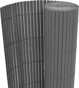 vidaXL Gard de grădină cu două fețe, gri, 90 x 300 cm, PVC