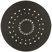 Covor rotund din iuta MAYA 100 cm, negru