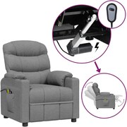 vidaXL Fotoliu de masaj electric rabatabil, gri deschis, textil