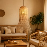 Lustra/Pendul ratan natural boho style Selby