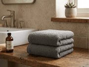Prosop NORIELLE 50x90 cm gri inchis, 100% bumbac