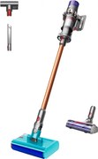 Aspirator vertical Dyson V10 Cyclone Submarine 594446-01, 150AW, 0,76 L, 60 min, Uscat/Umed, 3 moduri, Golire igienica, Root Cyclone™, Nichel/Turcoaz
