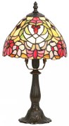Veioza, lampa de masa, H-35cm, diam.20cm, sticla Tiffany, Mirella 8089RX