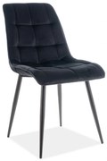 Scaun Chic velvet negru/negru Blu19