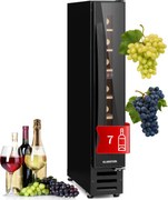 Klarstein Vinovilla 7, built-in, Uno Onyx, frigider incorporabil pentru vin, sticla neagra, otel inoxidabil