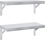 vidaXL Rafturi de perete, 2 buc. 50x23,5 cm argintiu oțel inoxidabil