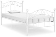 vidaXL Cadru de pat, alb, 100x200 cm, metal