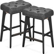 set de 2 scaune de bar, 66 cm inaltime, negru