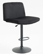 HR150W Scaun Neagră din Catifea cu Bază Neagră