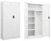 vidaXL Fișet, alb, 90x40x180 cm, oțel