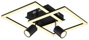 Plafoniera LED design indistrial Danny negru 42x42cm