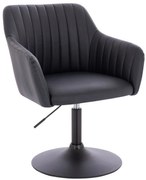 HC190N Scaun Neagră din Piele Ecologica cu Bază Neagră