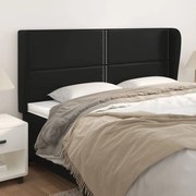 vidaXL Tăblie de pat cu aripioare, negru, 183x23x118/128 cm, piele eco