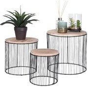 SET 3x Suport flori Ø 19/23/28 cm negru/bej