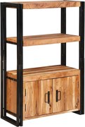 vidaXL Raft cu uși Maro 72 x 33 x 110 cm Lemn masiv de acacia și metal