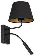 Lampă de perete ARDEN 1xE27/60W/230V + 1xG9/8W neagră/aurie