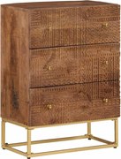 vidaXL Dulap cu sertare 55x30x76 cm, lemn masiv de mango și fier