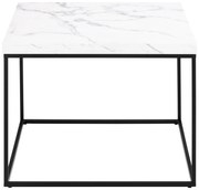 Măsuță de cafea albă cu blat cu aspect de marmură 60x60 cm Barossa – Actona