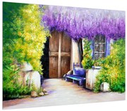 Tablou de vară cu casă mediteranieenă (70x50 cm), în 40 de alte dimensiuni noi