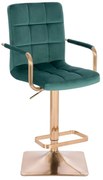 HC1015WP Pătrat Scaun Verde Catifea cu Bază Aurie