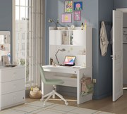 Set Studiu Modern Varia White- Birou + Biblioteca + Unitate Superioara