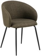 MAZZONI EXPORT CLARA Verde Măsliniu (material Basel 77)/picioare negre - SCAUN MODERN ADÂNC TAPIȚAT PENTRU SALON/LIVING/BIROU LOFT