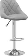 vidaXL Scaun de bar, gri deschis, catifea