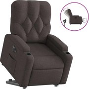 vidaXL Fotoliu electric rabatabil cu ridicare, maro închis, textil