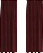 vidaXL Perdele opace 2 pcs Roșu Vin 140 x 225 cm Catifea