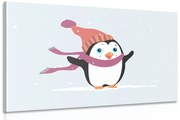Tablou pinguin drăguț cu pălărie
