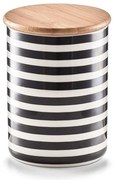 Recipient ceramic STRIPES cu capac din bambus, 580 ml, ZELLER