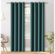 Draperie opaca VELVET 140x250 cm, turcoaz Agatat: Inele metalice