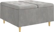 vidaXL Ottomană de depozitare Gri deschis 80 x 80 x 45 cm Catifea