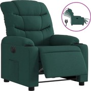 vidaXL Fotoliu rabatabil electric, verde închis, material textil