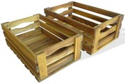 vidaXL Set lăzi de mere 2 buc. Lemn masiv de salcâm