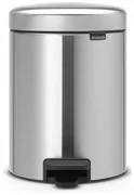 Cos de gunoi cu pedala Brabantia NewIcon 649011, 5 L, Inchidere lina, Baza antiderapanta, Inox