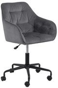Scaun de birou cu suprafață de catifea Actona Brooke, gri