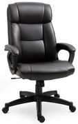 HOMCOM Fotoliu birou ergonomic reglabil cu roți pivotante 360°, tapițerie PU ciocolată, 64x73x106-115,5 cm | Aosom Romania
