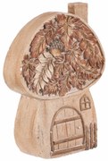 Decorațiune de toamnă Casă ciupercă cu iluminare, 24 x 10 x 32 cm, magneziu, imitație de lemn
