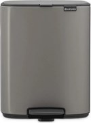 Cos de gunoi Brabantia Bo Pedal 1010128, 12 l, Inchidere usoara, Baza antiderapanta, Gri