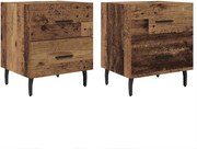 vidaXL Dulap de noapte cu sertar 2 pcs Lemn vechi 40 x 35 x 47,5 cm