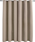 vidaXL Draperie opacă cu inele metalice, bej, 290 x 245 cm