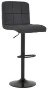 Scaun Bar Rammir Piele Ecologica Negru, Baza Neagra